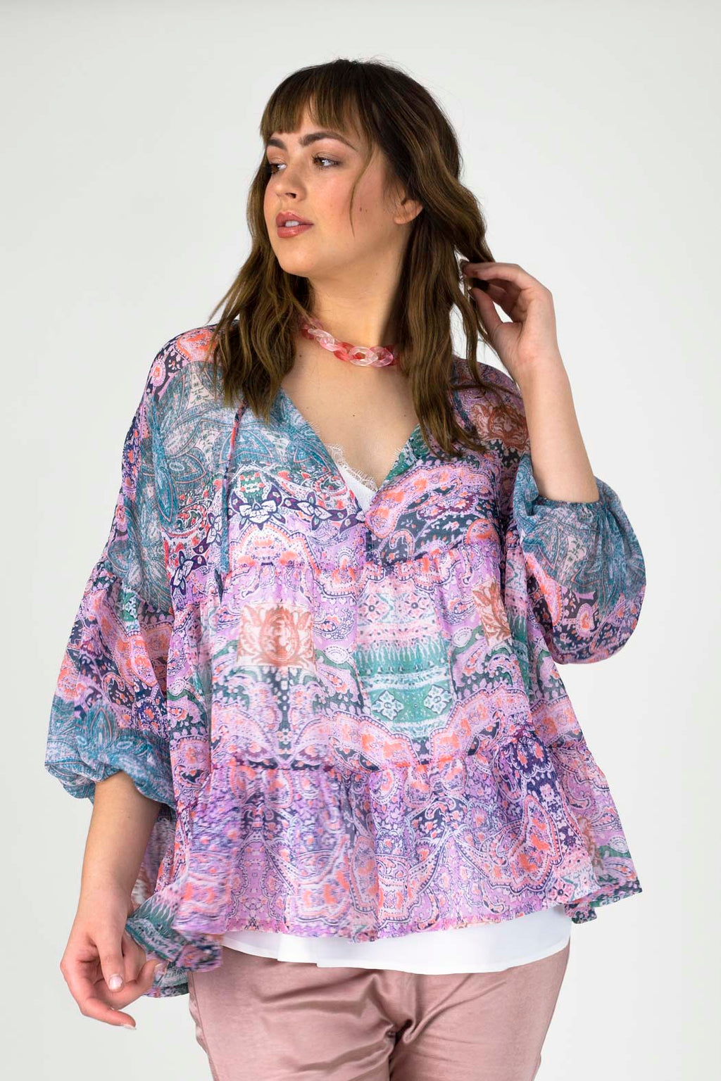 Lilac Tiered Blouse - FINAL SALE