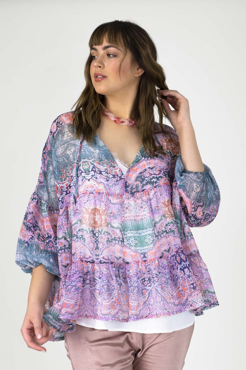 Lilac Tiered Blouse - FINAL SALE