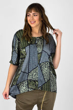 Khaki Patchwork Over Top - Final Sale