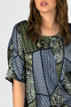 Khaki Patchwork Over Top - Final Sale