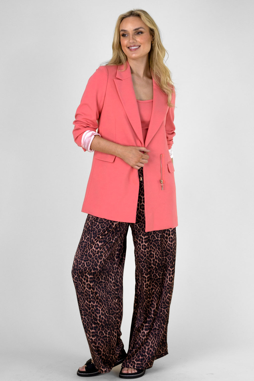 Watermelon Ponte Zippy Blazer - Sale