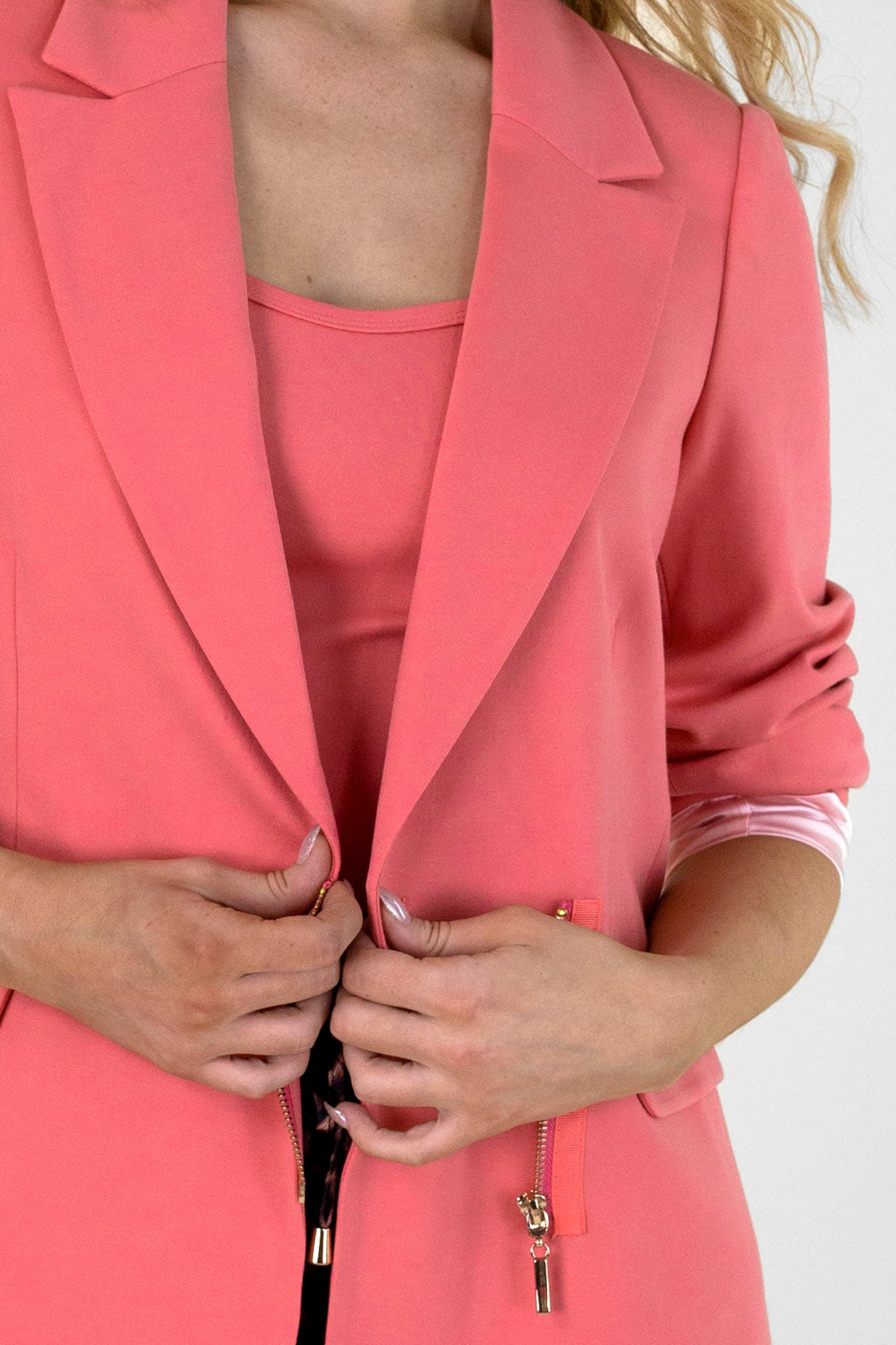 Watermelon Ponte Zippy Blazer - Sale