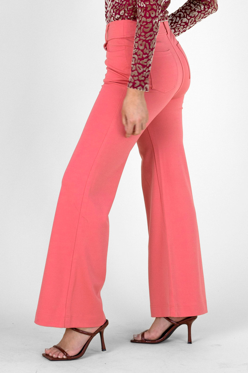 Watermelon Ponte Wide Flare - Final Sale