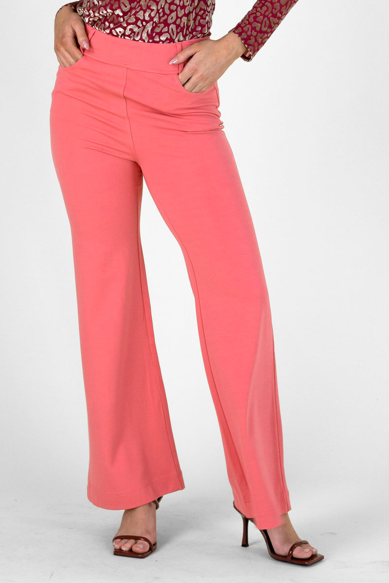 Watermelon Ponte Wide Flare - Final Sale