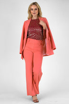 Watermelon Ponte Wide Flare - Final Sale