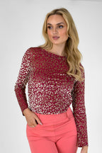 Gold Pink Animal Basic Top - Sale