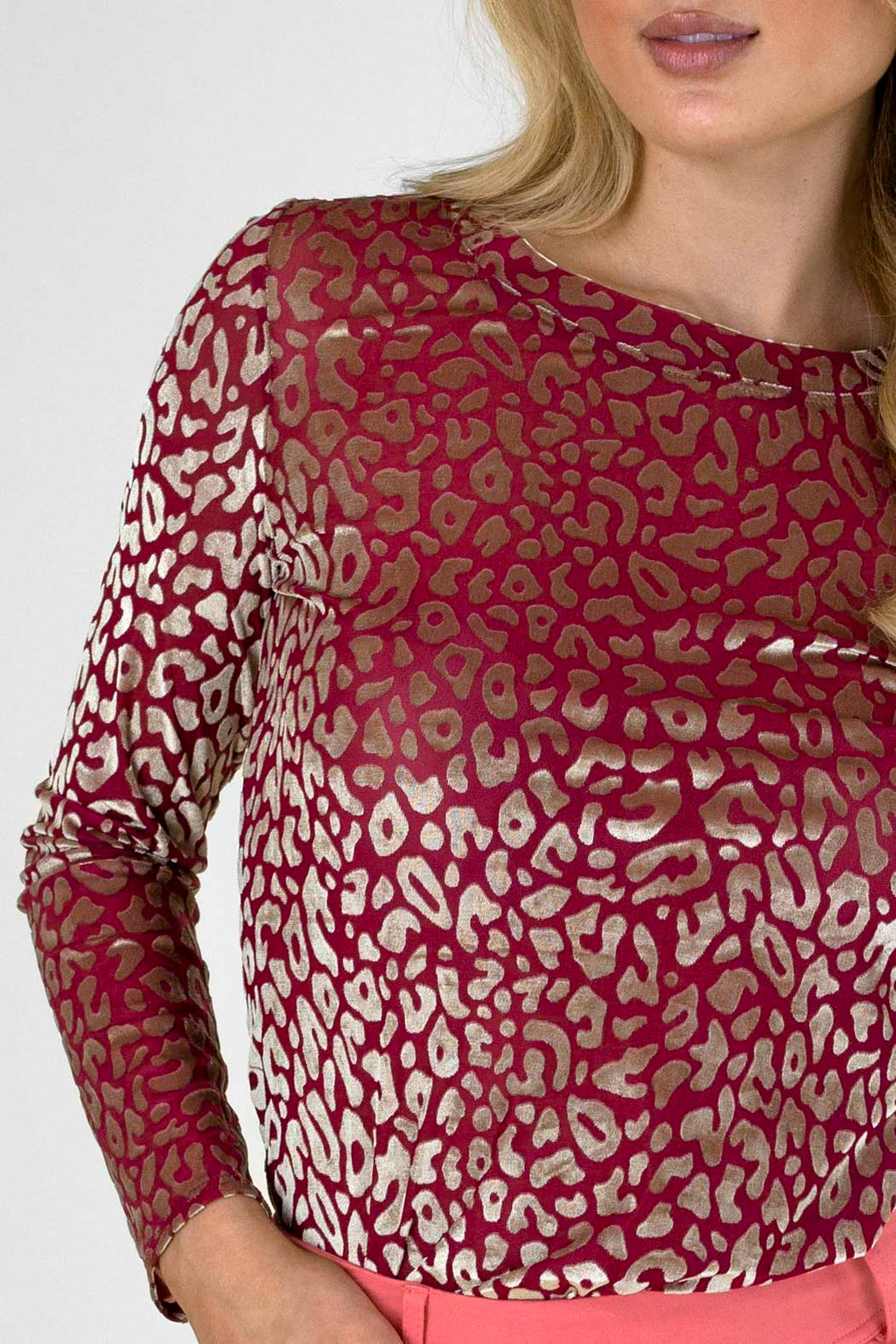 Gold Pink Animal Basic Top - Sale