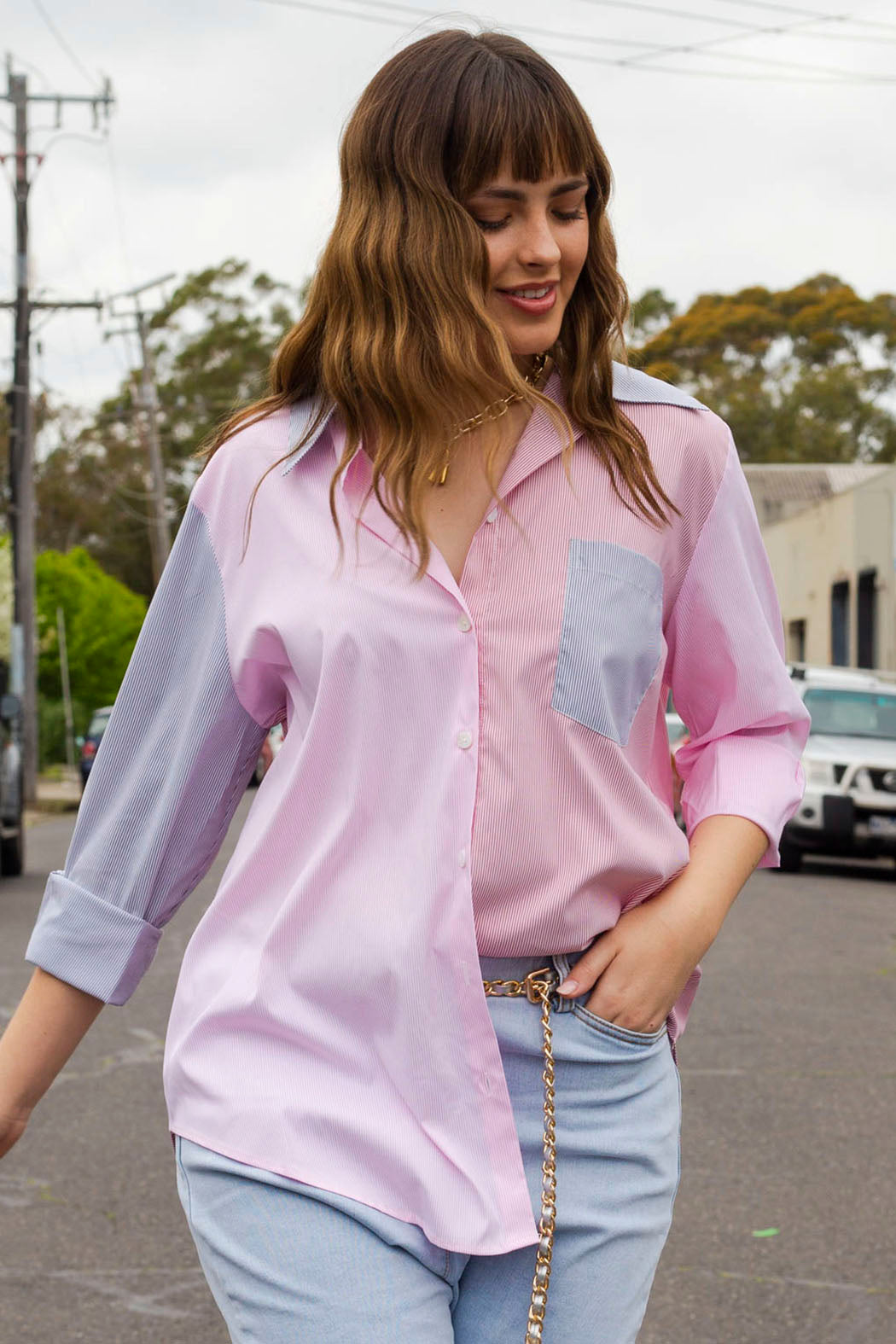 Hamptons Stripe Patchwork Shirt - Final Sale
