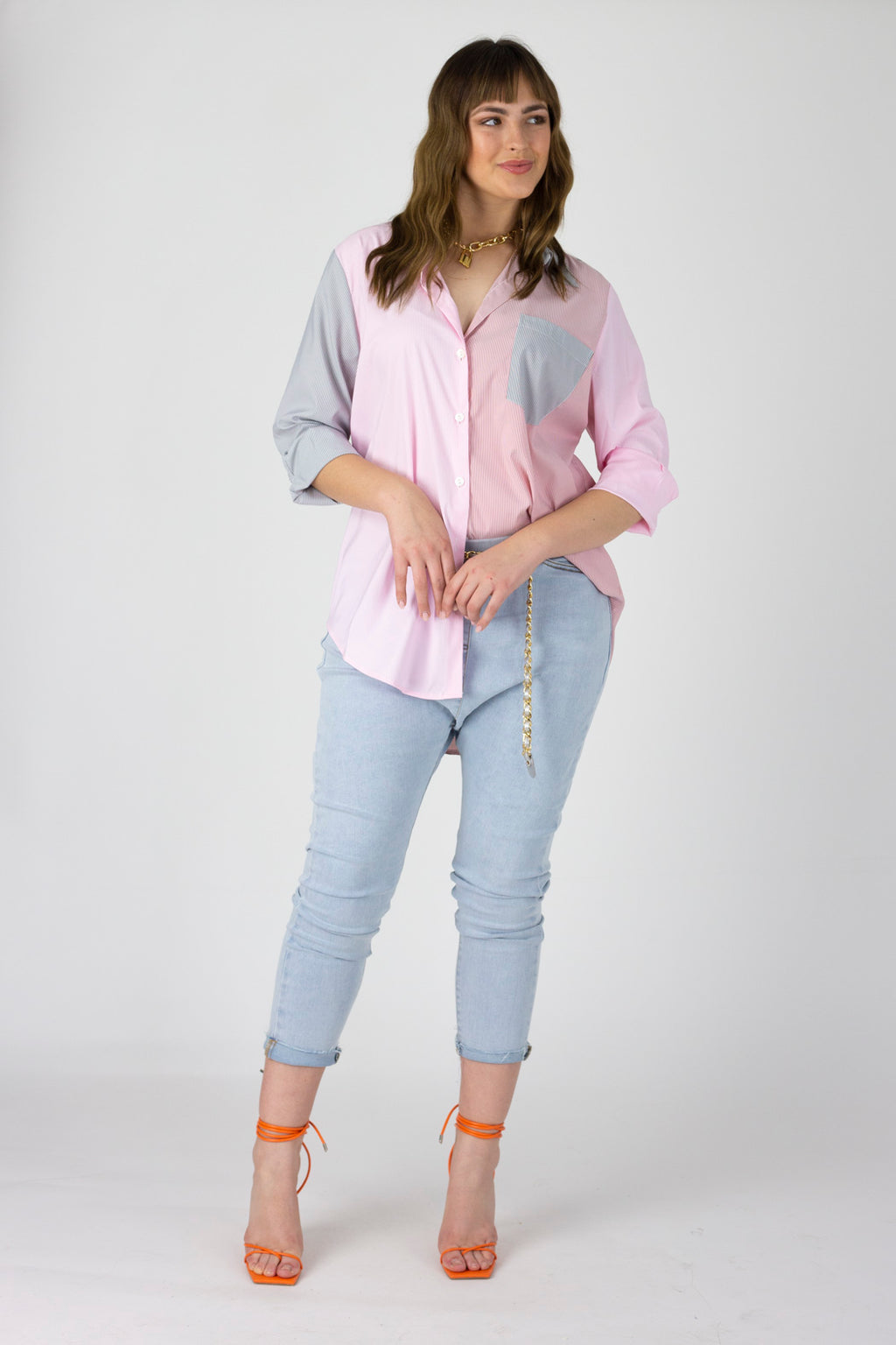 Hamptons Stripe Patchwork Shirt - Final Sale