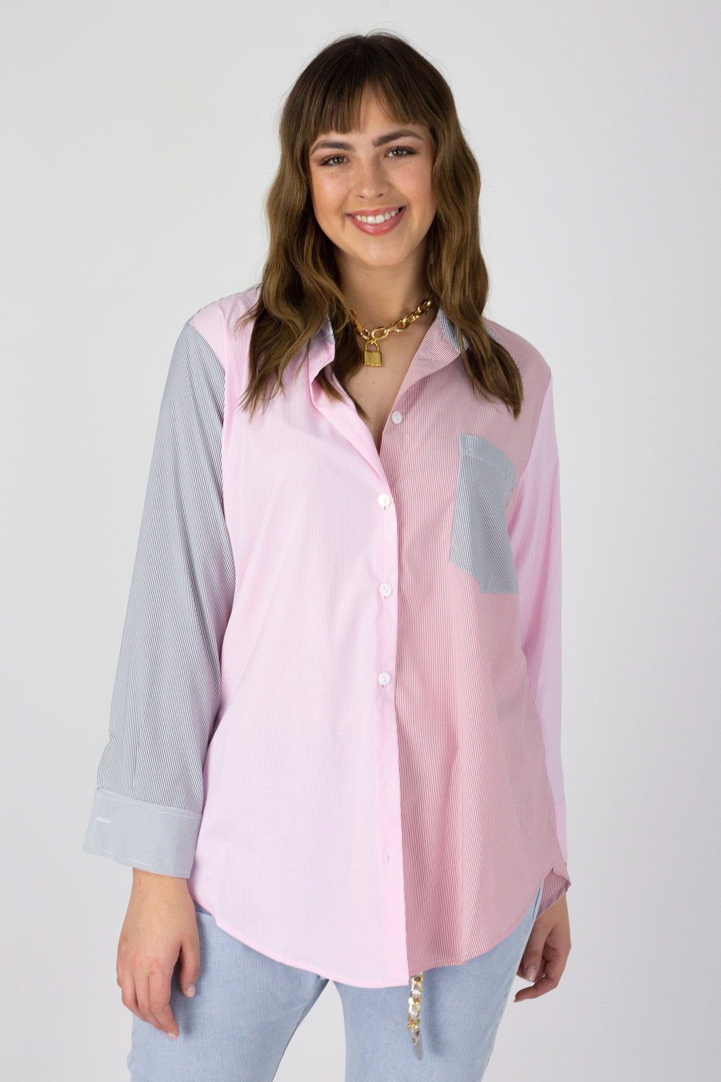 Hamptons Stripe Patchwork Shirt - Final Sale