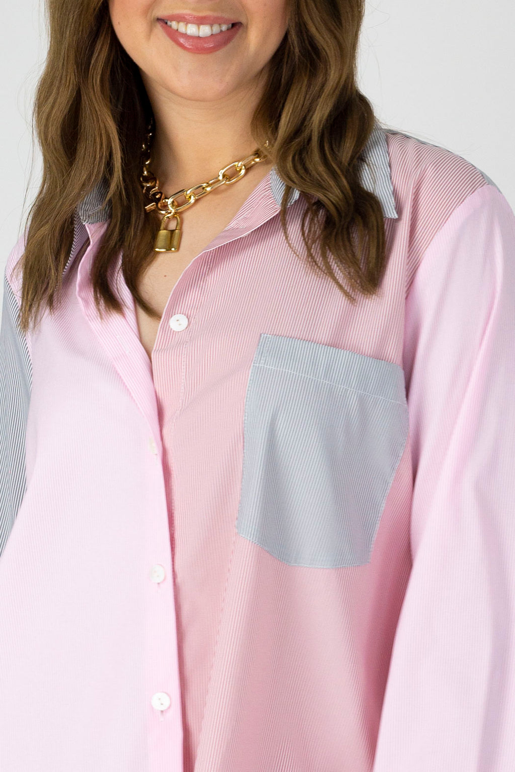 Hamptons Stripe Patchwork Shirt - Final Sale
