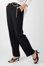 Black Euro Straight Leg Pants - Final Sale