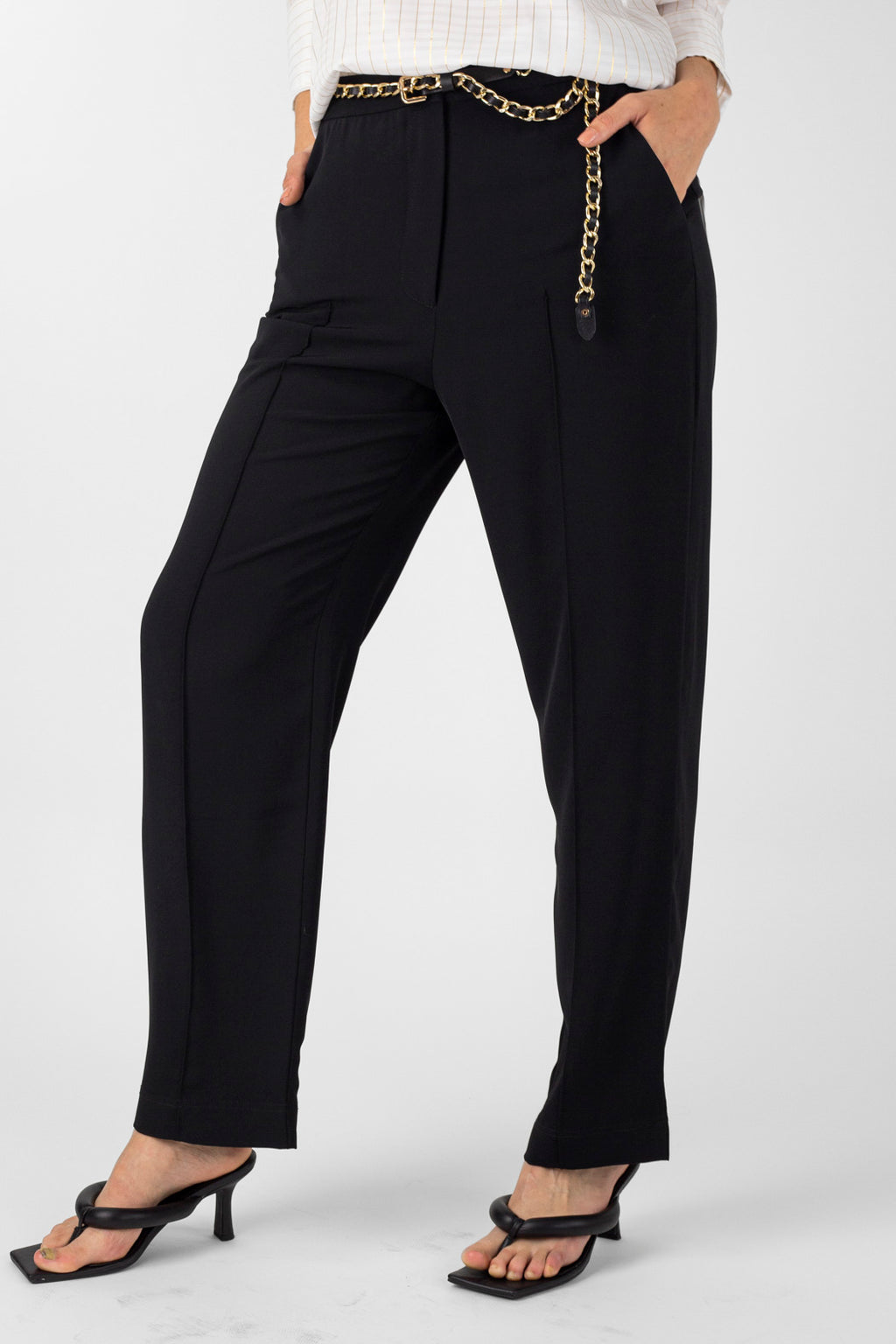 Black Euro Straight Leg Pants - Final Sale