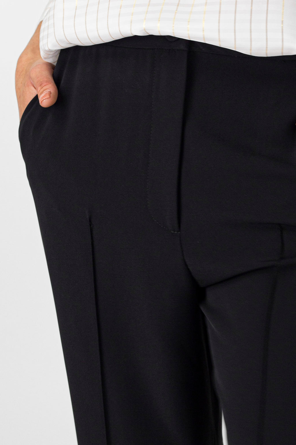 Black Euro Straight Leg Pants - Final Sale