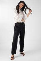 Black Euro Straight Leg Pants - Final Sale