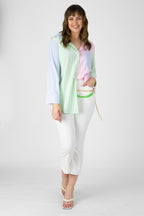 Summer Stripe Patchwork Shirt - Final Sale