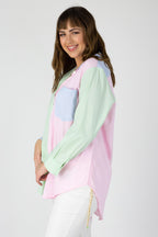 Summer Stripe Patchwork Shirt - Final Sale