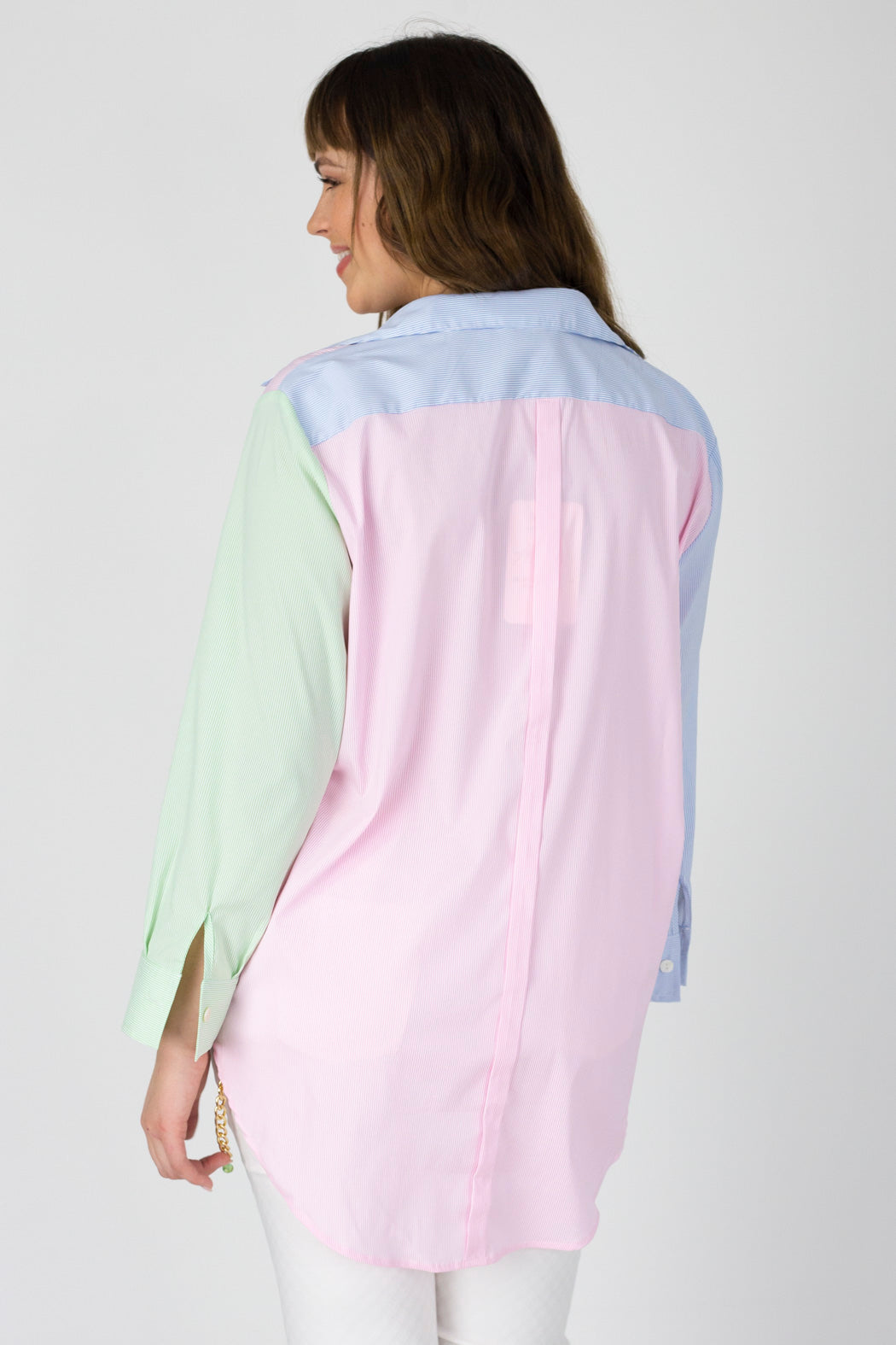 Summer Stripe Patchwork Shirt - Final Sale