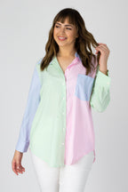 Summer Stripe Patchwork Shirt - Final Sale