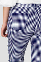 Gingham Bengaline Slim Leg Jean - Final Sale