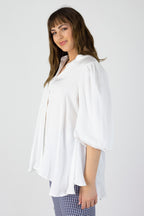 White Silky Tunic Shirt - Final Sale
