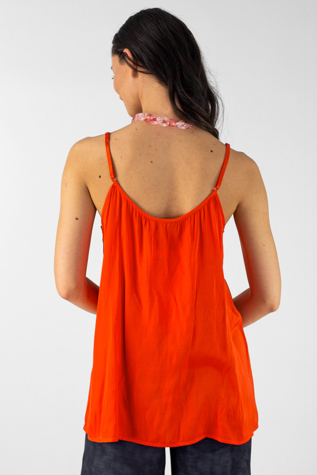 Orange Silky Dainty Cami - Final Sale