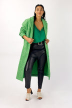Green Zip Hem Coat