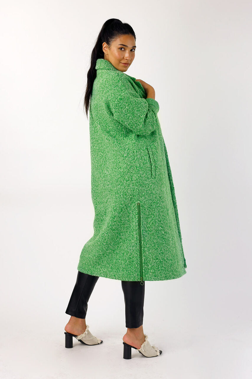 Green Zip Hem Coat