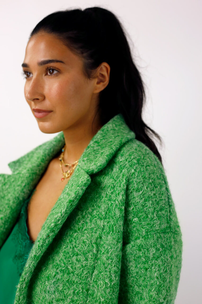 Green Zip Hem Coat