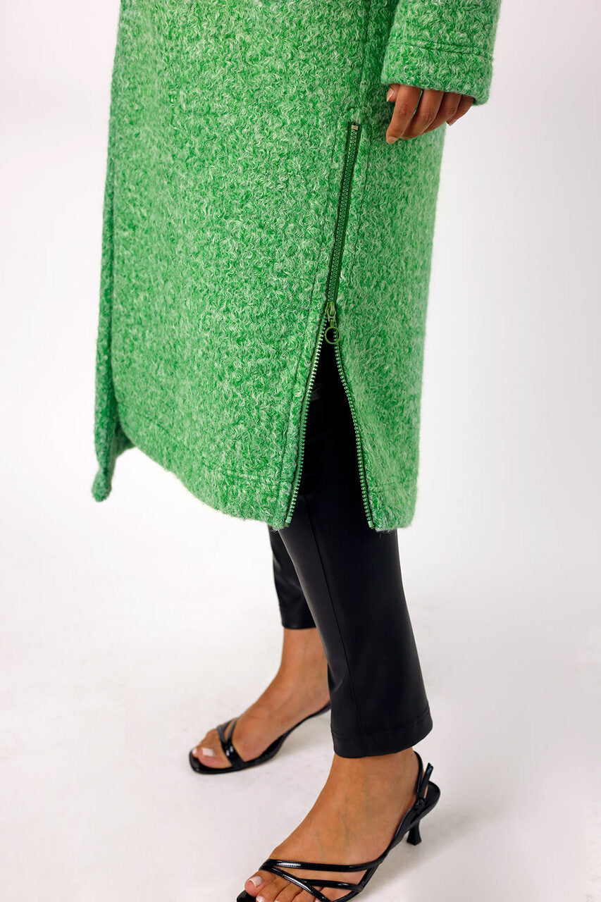 Green Zip Hem Coat