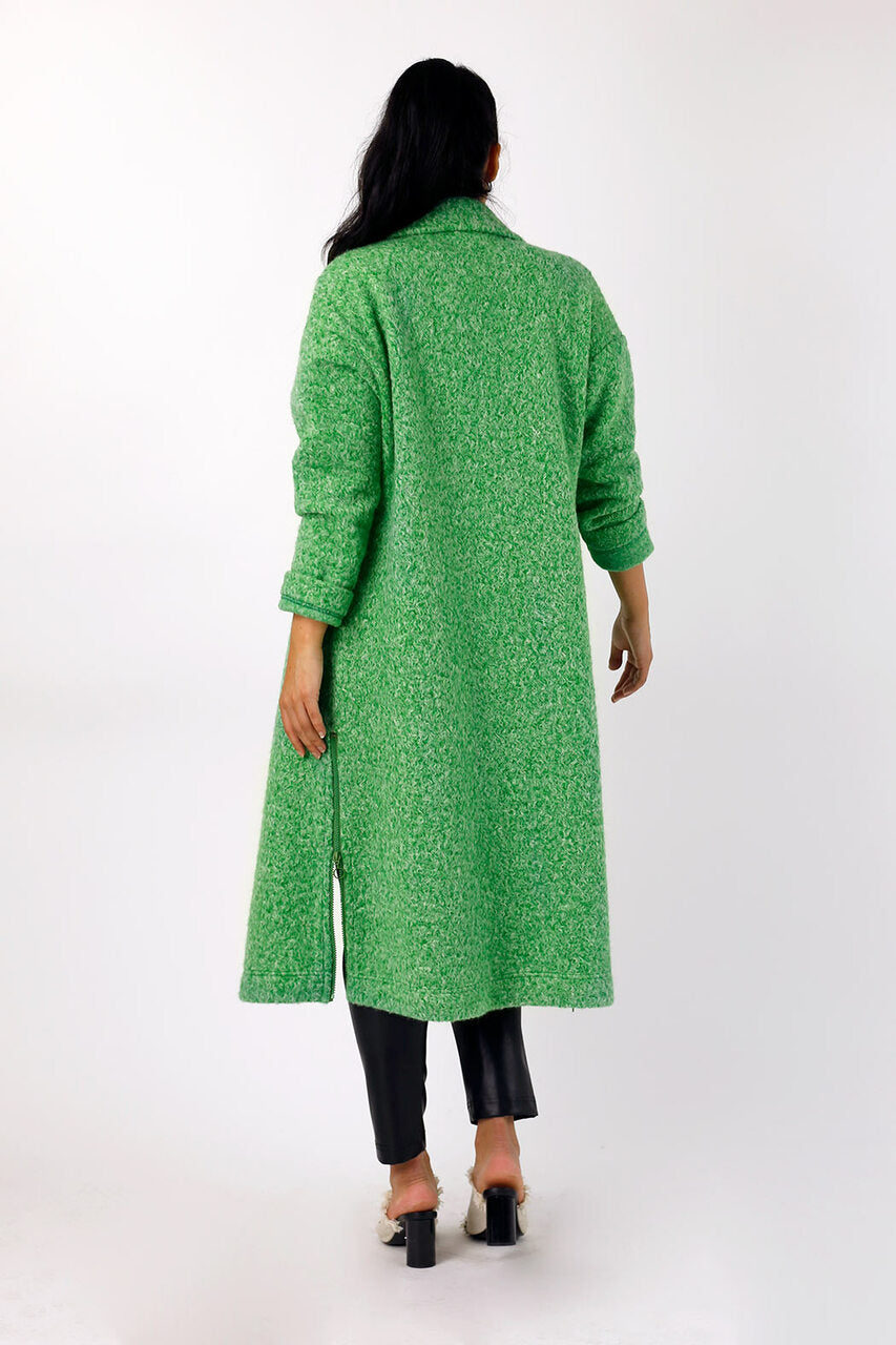 Green Zip Hem Coat