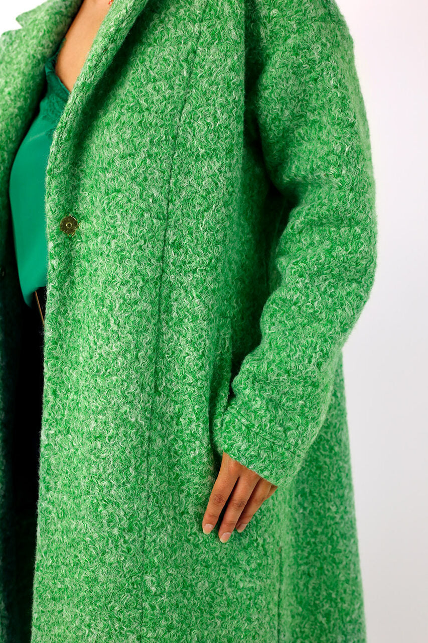Green Zip Hem Coat
