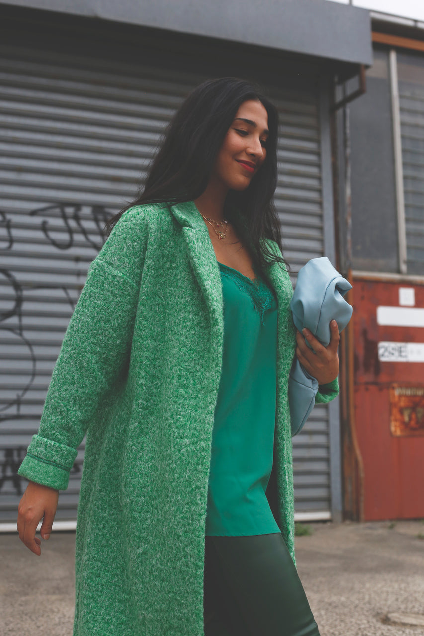Green Zip Hem Coat
