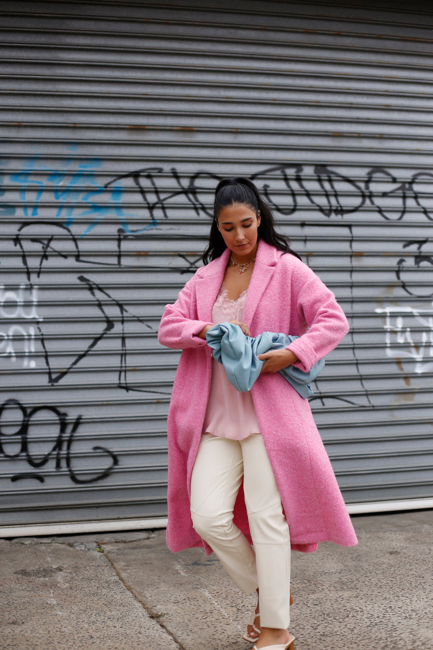 Pink Zip Hem Coat
