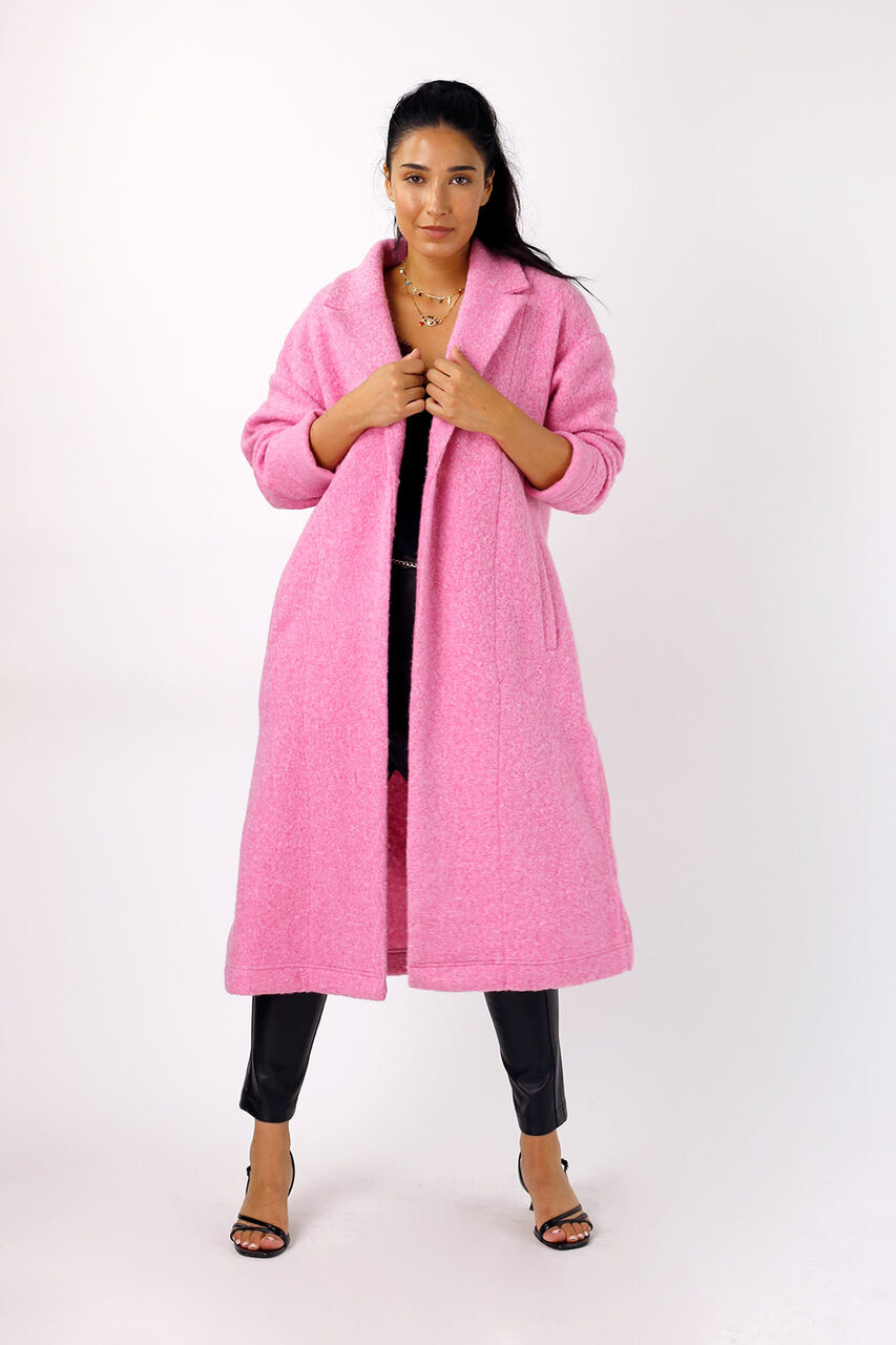 Pink Zip Hem Coat
