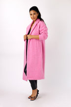 Pink Zip Hem Coat