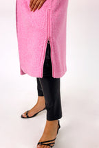Pink Zip Hem Coat