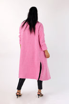 Pink Zip Hem Coat
