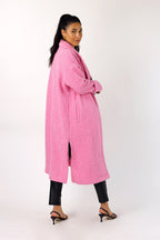 Pink Zip Hem Coat
