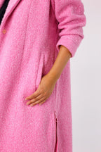 Pink Zip Hem Coat