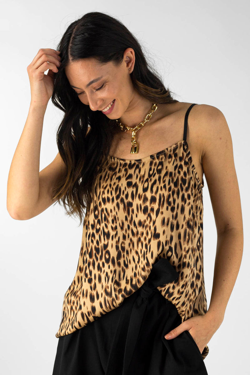 Tan Animal Lily Cami - Final Sale
