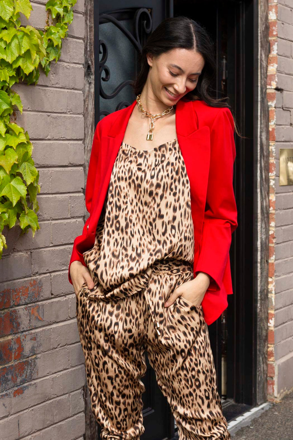 Tan Animal Lily Cami - Final Sale