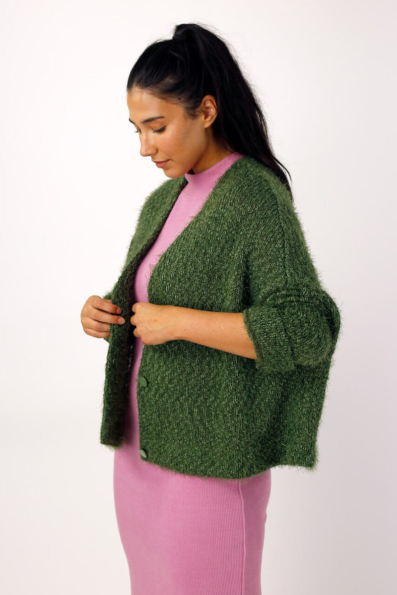 Khaki Wonder Crop Cardi - FINAL SALE