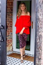 Red Shimmer Top - FINAL SALE