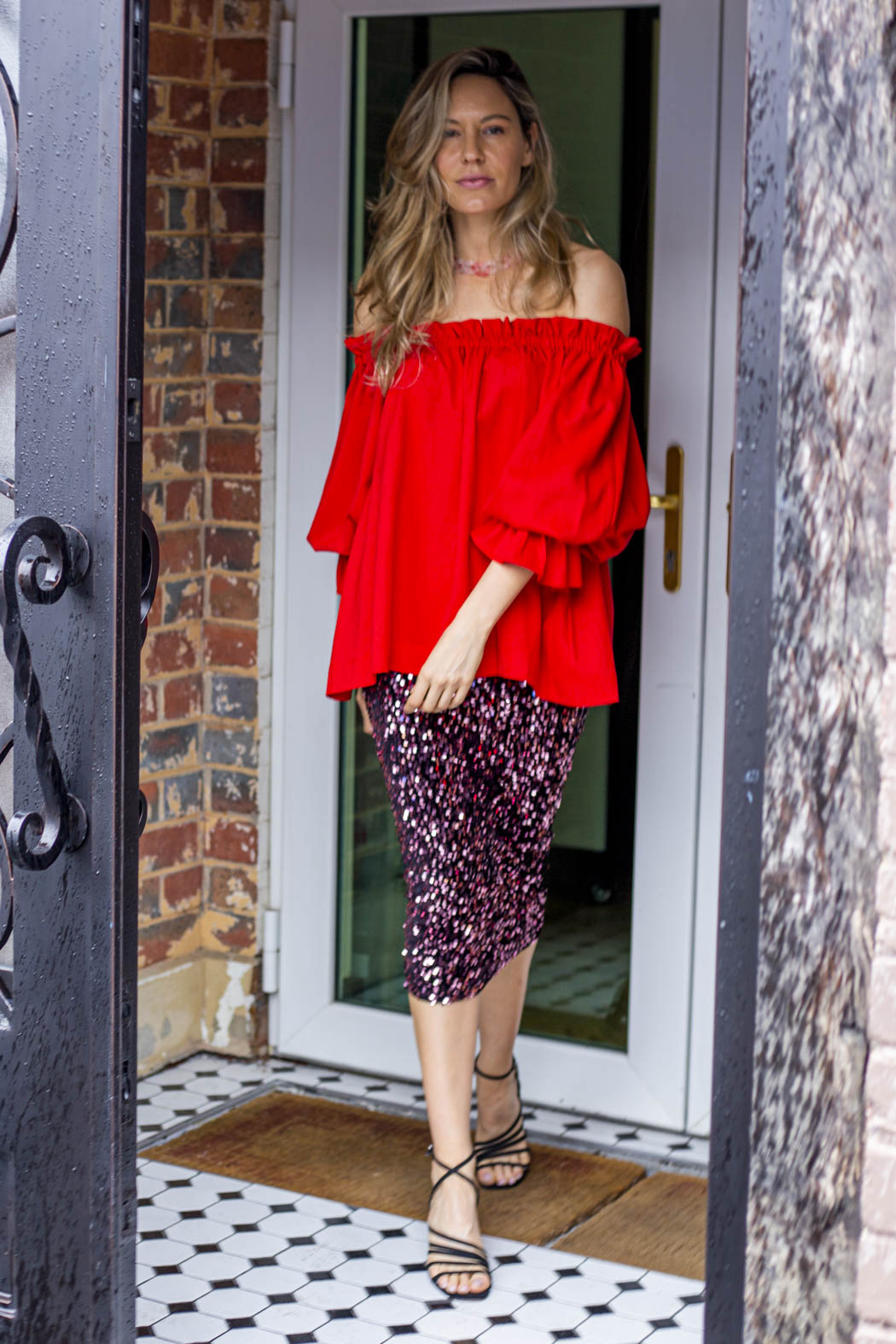 Red Shimmer Top - FINAL SALE