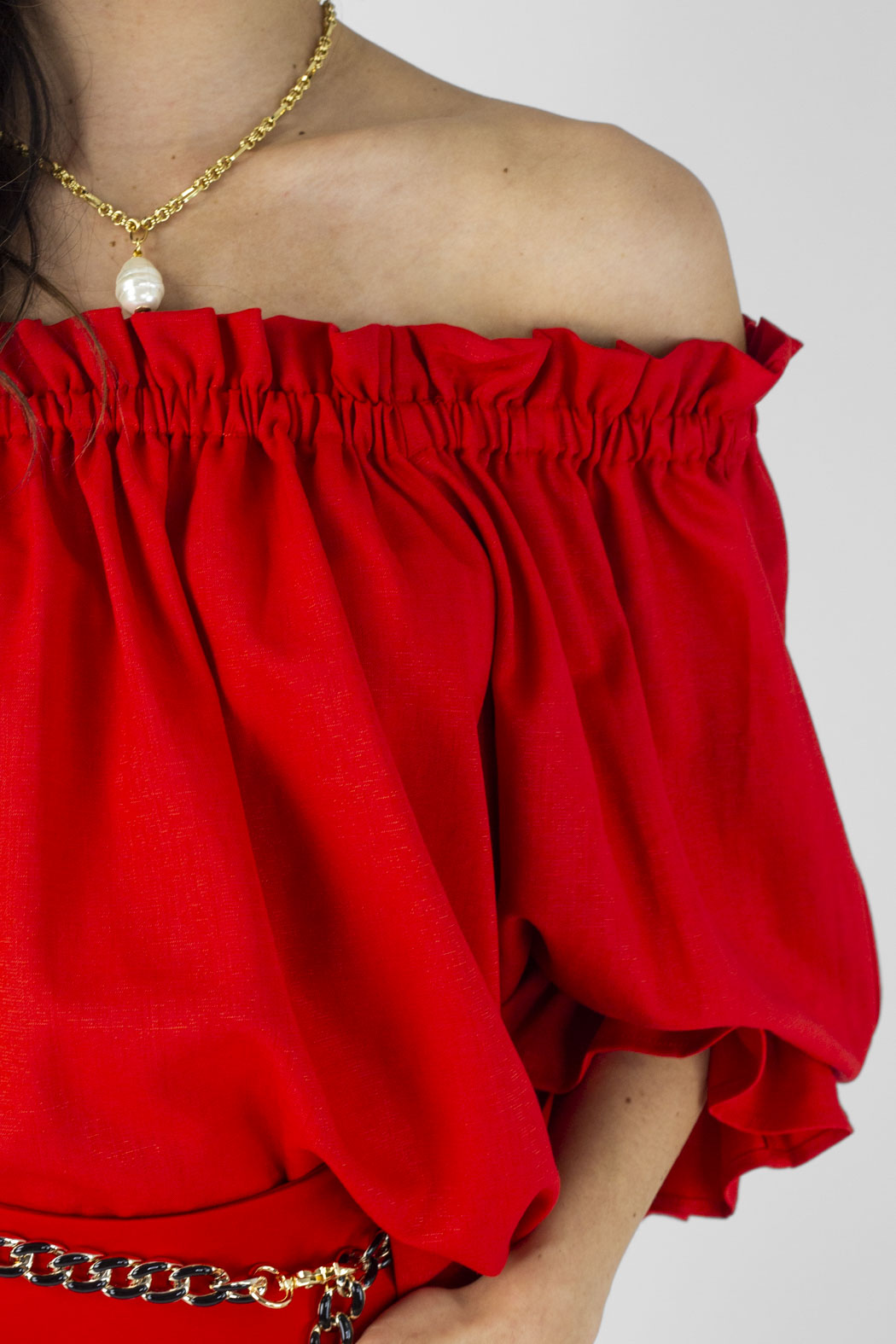 Red Shimmer Top - FINAL SALE