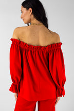 Red Shimmer Top Nt
