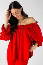 Red Shimmer Top - FINAL SALE