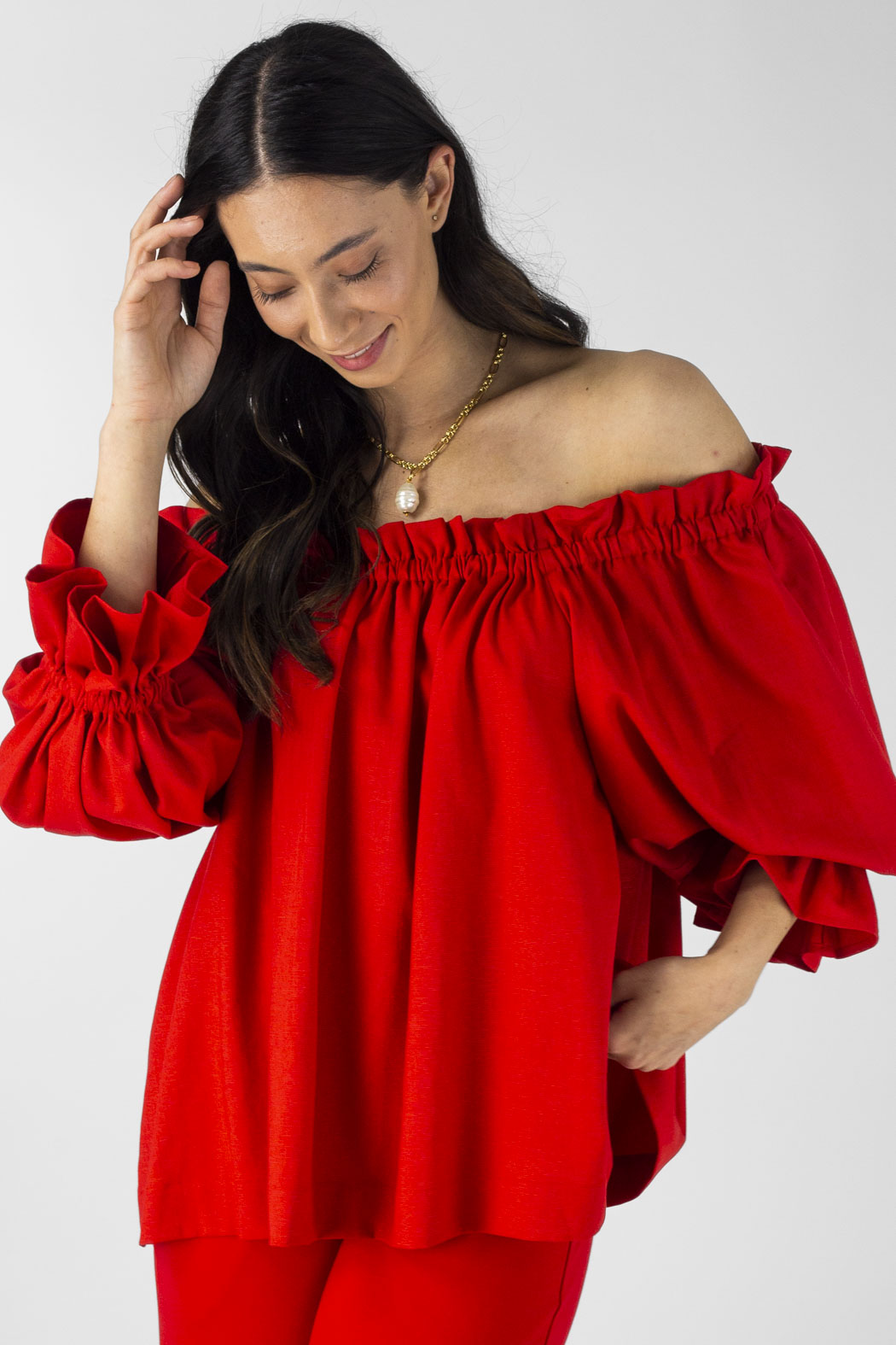 Red Shimmer Top - FINAL SALE