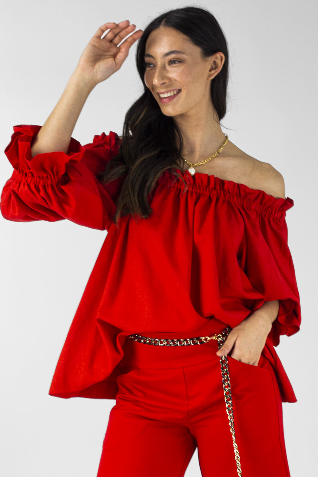 Red Shimmer Top - FINAL SALE